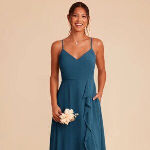 Birdy Grey Theresa Chiffon Dress - Dark Teal, Size Large *DRYCLEANED*